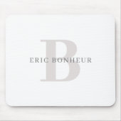 Stijlvolle Moderne Naam & Monogram Muismat (Voorkant)