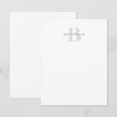 Stijlvolle Moderne Naam & Monogram Notitiekaartje (Voorkant / Achterkant)