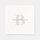 Stijlvolle Moderne Naam & Monogram Servet (Voorkant)