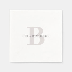 Stijlvolle Moderne Naam & Monogram Servet