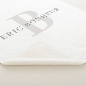 Stijlvolle Moderne Naam & Monogram Sherpa Deken (3/4)