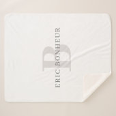 Stijlvolle Moderne Naam & Monogram Sherpa Deken (Voorkant (horizontaal))