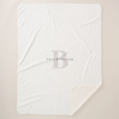 Stijlvolle Moderne Naam & Monogram Sherpa Deken (Voorkant)