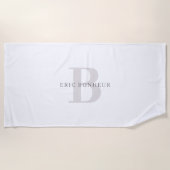 Stijlvolle Moderne Naam & Monogram Strandlaken (Voorkant)