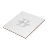 Stijlvolle Moderne Naam & Monogram Tegeltje (Zijkant)