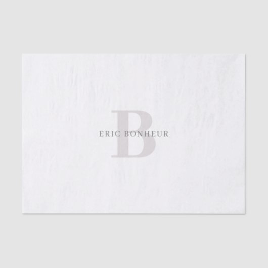 Stijlvolle Moderne Naam & Monogram Tissuepapier (Voorkant)