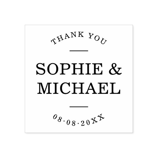 Stijlvolle moderne paar dank u rubberstempel (Afrduk)