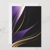 Stijlvolle Moderne Paarse en Gouden Abstracte Call Kaart (Achterkant)