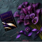 Stijlvolle Moderne Paarse en Gouden Abstracte Call Kaart