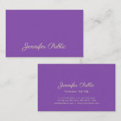 Stijlvolle moderne Paarse handmatige Sjabloon Visitekaartje (Voorkant / Achterkant)
