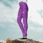 Stijlvolle moderne Paarse monochrome Sparkle Glitt Leggings
