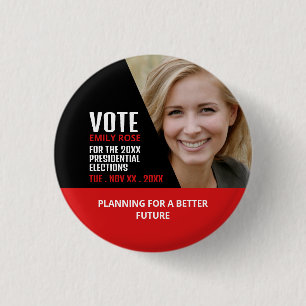 Stijlvolle moderne politieke campagnevoerder Adver Ronde Button 3,2 Cm