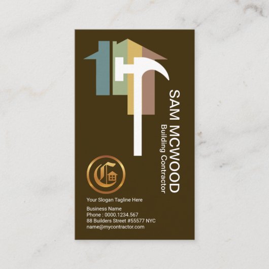 Stijlvolle Moderne Professionele Kleurrijke Huis B Visitekaartje (Voorkant)