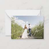 Stijlvolle moderne QR-code trouwfoto dank u Notitiekaartje (Voorkant)