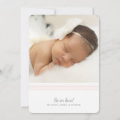 Stijlvolle, moderne regels | 2 Foto Blush Birth Aankondiging (Achterkant)