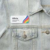 Stijlvolle & Moderne Regenboog Wave Personeel ID W Naamplaatje (In situ)