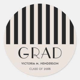 Stijlvolle moderne retro afstudeerfeest ronde sticker