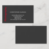 Stijlvolle, moderne rode grijze fotografie visitekaartje (Voorkant / Achterkant)