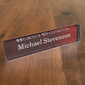 Stijlvolle moderne rode legante naamplaat naambordje (Zijkant)