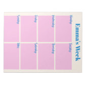 Stijlvolle, moderne roze, aangepaste weeklanner notitieblok (Voorkant)