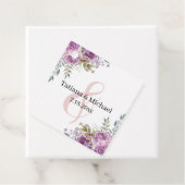 Stijlvolle moderne roze bloemen botanische bruilof bedankjes labels (In situ)