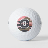 Stijlvolle moderne roze en groene camouflage, pers golfballen (Voorkant)