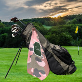 Stijlvolle moderne roze en groene camouflage, pers golfhanddoek