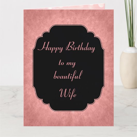 Stijlvolle moderne roze en zwarte vrouw verjaardag kaart (Voorkant)