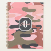 Stijlvolle moderne roze groene camouflage, geperso planner (Voorkant)