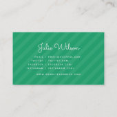 Stijlvolle moderne roze & groene strepen Social Me Visitekaartje (Achterkant)