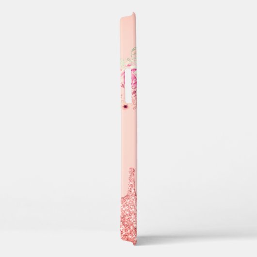 Stijlvolle, moderne roze koraalglitter druipt Case-Mate iPhone case (Achterkant / Rechts)
