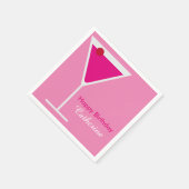 Stijlvolle moderne roze Martini Custom Birthday Servetten (Hoek)