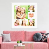 Stijlvolle, moderne roze, persoonlijke foto canvas afdruk (Insitu (Woonkamer))