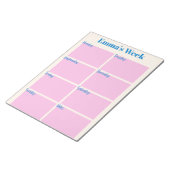 Stijlvolle Moderne Roze Persoonlijke Weekplanner Notitieblok (Schuin)