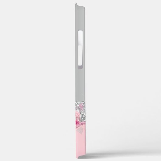 Stijlvolle, moderne roze zilveren glitter druppelt Case-Mate iPhone case (Achterkant / Links)