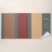 Stijlvolle moderne rustieke monogrammed strandlake strandlaken (Voorkant)