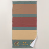 Stijlvolle moderne rustieke monogrammed strandlake strandlaken (Voorkant)