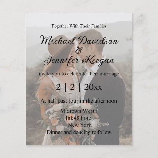 Stijlvolle moderne script foto bruiloft uitnodigin flyer (Voorkant)