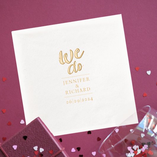 Stijlvolle moderne script we doen bruiloft typogra folie servetten