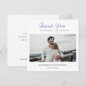 Stijlvolle moderne scriptfoto Hartelijk dank voor  Bedankkaart (Voorkant / Achterkant)