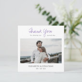 Stijlvolle moderne scriptfoto Hartelijk dank voor  Bedankkaart (Staand voorkant)