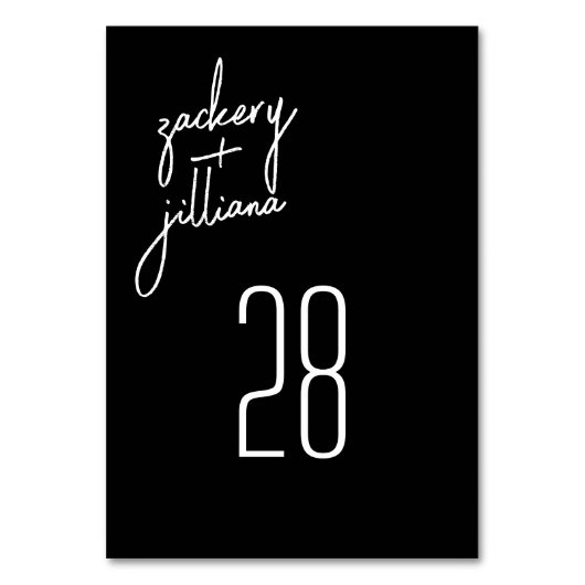 Stijlvolle moderne stijlvolle aangepaste namen bru kaart (Achterkant)