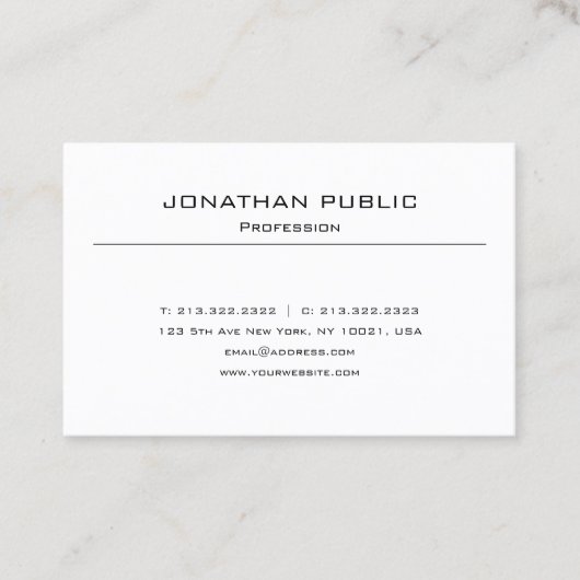 Stijlvolle, moderne, stijlvolle, elegante grafisch visitekaartje (Voorkant)