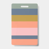 Stijlvolle moderne strepen  aardse naam foto badge (Achterkant)