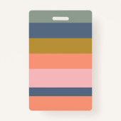 Stijlvolle moderne strepen aardse naam foto badge (Achterkant)