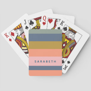 Stijlvolle moderne strepen in mooie aardetinten na pokerkaarten