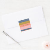 Stijlvolle Moderne Strepen Mooie Aardtinten Aangep Vierkante Sticker (Envelop)