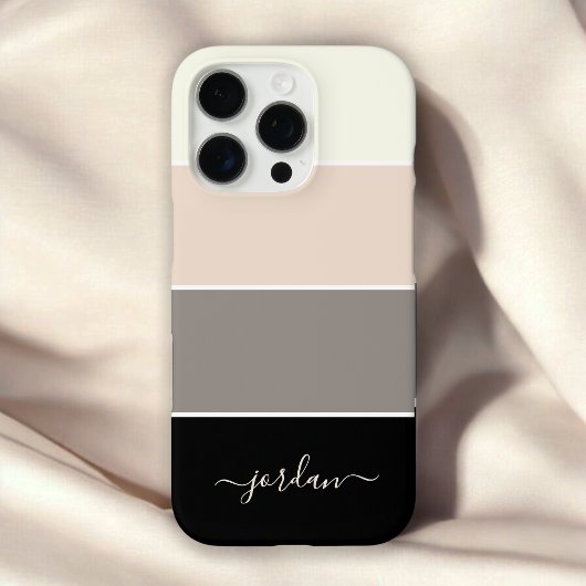 Stijlvolle moderne strepen patroon met naam Case-Mate iPhone case