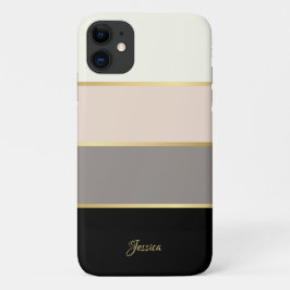 Stijlvolle moderne strepen patroon met naam Case-Mate iPhone case