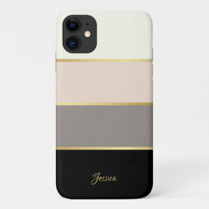 Stijlvolle moderne strepen patroon met naam Case-Mate iPhone case